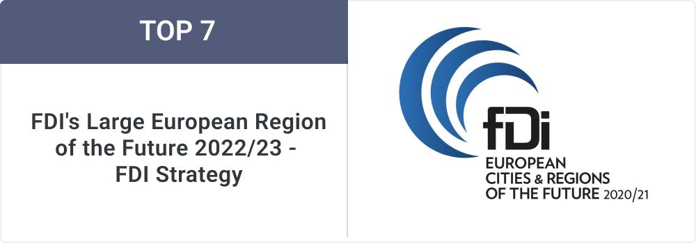 Logo delle città e regioni europee con il FDI più alto nel 2020/21