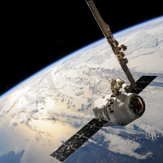 Satellite in orbit around the Earth - Aerospace sector